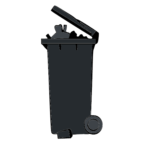 Black cart for garbage